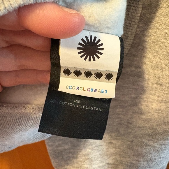 UGG Heather Gray Top with Soft Pink Logo - Picture 7 of 9